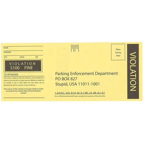 BLUE PANDA 100-Sheet Fake Parking Tickets - Ticket Prank Gag Gifts Great for Pranks Party Favors 6 x 2.5 Inches