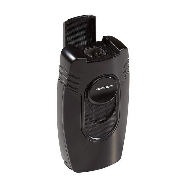 Vertigo Lighter 4 Flame Table Lighter Big Buddha with Cigar Punch Matte Black
