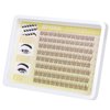 JIMIRE Brown Self Adhesive Eyelashes Press on Lash Clusters Natural Look Pre Glued Brown Cluster Eyelash Extension Wispy 10-12MM Brown Individual Lashes Clear Band Reusable Self Adhesive Lashes