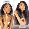 Kinky Straight Clip in Hair Extensions Real Human Hair 8Pcs 120g Kinky Clip Ins Full Head Brazilian Remy Hair Extensions for Women Natural Black Double Weft Hair Extensions Clip Ins 20 Inch