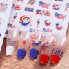 8 Sheets 4th of July Nail Art Stickers Decals Red White Blue Designs American Independence Day Patriotic Nail Stickers 3D Self-Adhesive USA Flag Map Eagle Statue of Liberty Nail Decals for Women