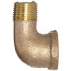 Anderson Metals 38116 Red Brass Pipe Fitting, 90 Degree Street Elbow, 3/8" Female x 3/8" Male