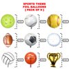 100% Liked-Pack of 8, Mylar Sports Balloon Bouquet, Pickleball, Soccer, Softball, Baseball, Golf, Volleyball, Trophy, All Sports Birthday Party Decorations, All Star Baby Shower Decorations