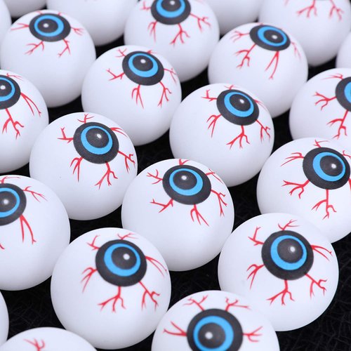 niCWhite Plastic Halloween Eyeballs Scary Ping Pong Eyeballs for Kids Toys,30pcs 1.5In Fake Eye Balls Hollow Eyeballs Beer Pong for Halloween Party Favors Goody Bag Fillers,Halloween Terror Props