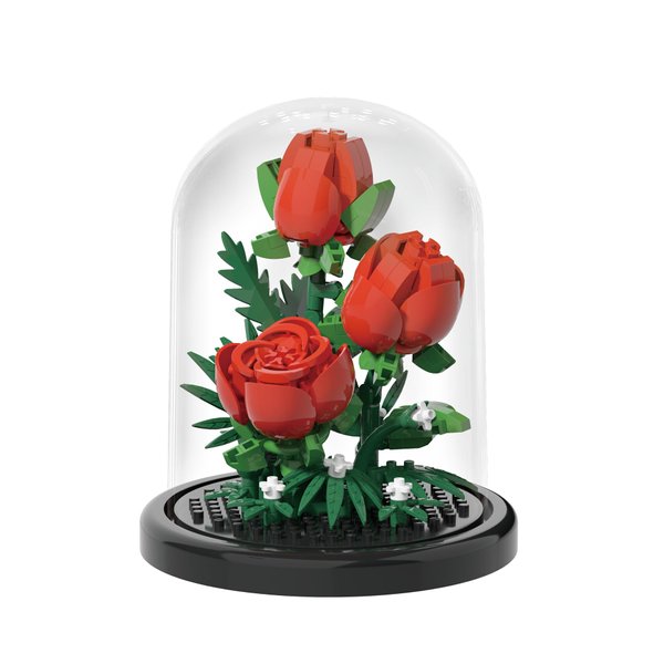 Jollcnoia Eternal Love Home Bouquets Dust Cover Set Building Toy Creative Assembly Bonsai Tree, Ideal for Valentine's Anniversaries Birthday