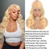 613 Body Wave Lace Front Wigs Human Hair Blonde Lace Front Wigs 13x4 Transparent Lace Front Wigs with Baby Hair Pre Plucked Natural Hairline 180% Density Light Blonde Human Hair Wigs for Women 28 Inch