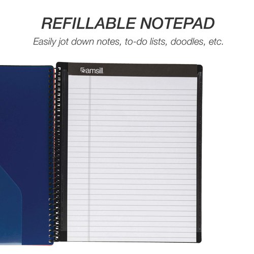 Samsill 5 Subject Spiral School Organizer with Clipboard and Removable Notepad, All-in-One Folder, 5 Dividers with 10 Pockets, Multi-Pocket Folder and Document Holder, Black