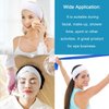 White Elastic Terry Cloth Spa Headband, 8 Pack Facial Head Wrap band Washable Makeup Headband with Magic Tape