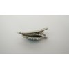 Generic 2 extra small metal turquoise blue stone alligator hair clip fine thin hair