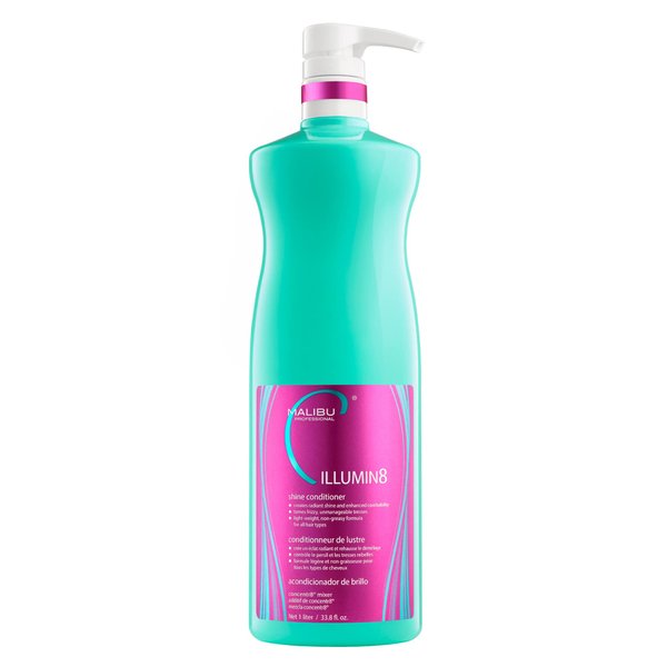 Malibu C ILLUMIN8 Shine Conditioner (33.8 oz) - Concentrate for Hair Shine & Manageability - Lightweight, Non-Greasy Hair Conditioner for All Hair Types