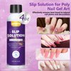 XIFEPFR Poly Gel Slip Solution, 120ml Slip Solution for Polygel Nails Anti-stick Poly Extension Gel Liquid Slip Solution Set with Dual-Ended Brush&Glass Cup Easy DIY Poly Gel Nail Art, Gifts for Women