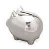 K COOL Vintage Piggy Bank Creative Metal Alloy Cartoon Money Bank Cute Coin Bank Pig Penny Coin Saving Pot Box with Stopper for Boy Kid(Shiny Silver)