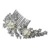 Hand Wired Freshwater Pearl and Crystal Bridal Wedding Hair Comb - Silver
