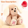 CozyWorld Heartbeat Puppy Recordable Dog Stuffed Animals 30 sec Heart Voice Recorder Plush Toy Stuffed Animal Soft Fuzzy Doll Gifts Messages Playback for Kids Birthday Children's Day
