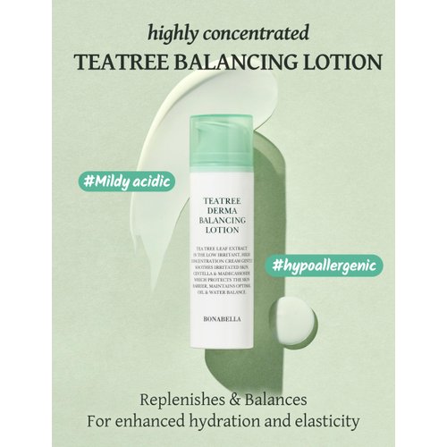 Bonabella Tea Tree Derma Balancing Face Lotion | Daily Moisturizing Lotion Face Cream | Hydrating Face Moisturizer w/Cica & Hyaluronic Acid | Tea Tree Lotion for Extremely Dry Skin 1.79 fl oz