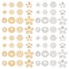 PH PandaHall 24K Gold Plated Flower Bead Caps, 64pcs 8 Shapes Flower End Cap Brass Multi-Petal Bead Cap Bails End Charm Caps Spacer Beads for Earring Bracelet Necklace Jewelry Craft, Golden/Platinum