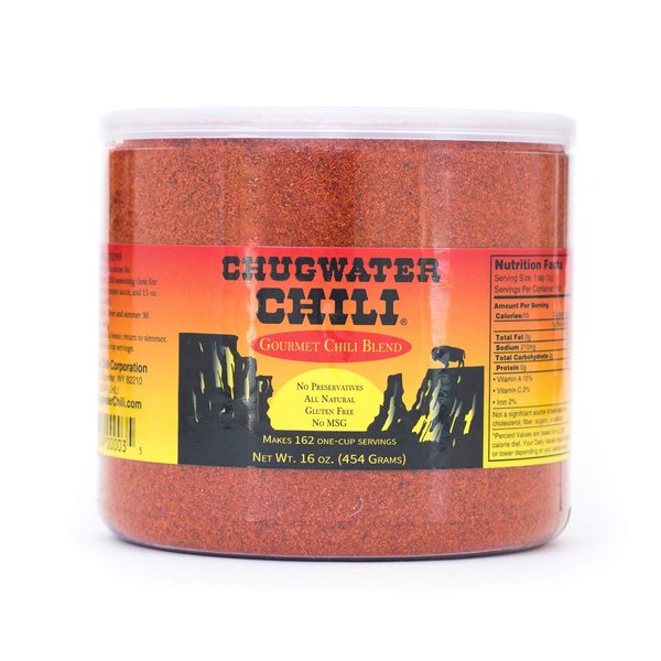 Chugwater Chili | Gourmet Chili Seasoning Mix & Taco Seasoning | 16oz Tub | Wyoming State Championship Chili Recipe | Secret Blend 12 Spices | All Natural, Gluten Free, No MSG & No Preservatives.