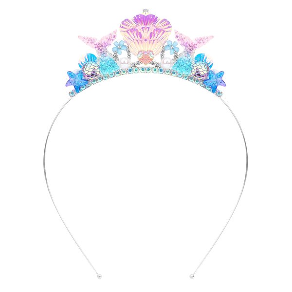 BAHABY Little Mermaid Birthday Decorations Mermaid Tail Tiaras for Women Mermaid Costume Mermaid Party Favors Princess Birthday Party Decorations- Pink