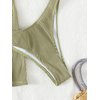 SweatyRocks Women's 3 Piece Zebra Striped Bikini Swimsuit Set & Beach Skirt Set Bathing Suit Olive Green L