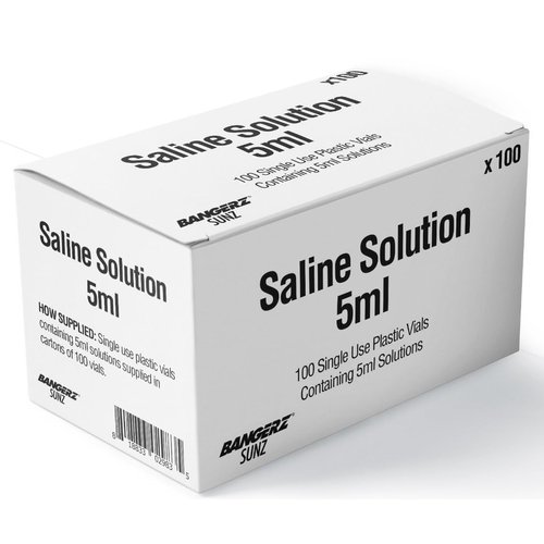 Bangerz Sunz Saline Solution 3ml Unit Dose, 100 per Box.