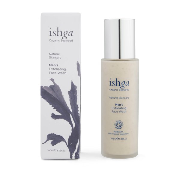 Ishga Exfoliating Face Wash | Natural & Organic Skincare | Scottish Seaweed | for All Skin Types | Vegan & Cruelty Free | 3.38 Fluid Ounces