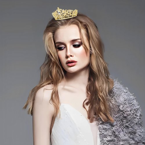 YARIEW Small Gold Crystal Crown for Little Girls Flower Bouquets Accessories Rhinestones Wedding Cake Topper Birthday Crown for Kids Cake Decorations Bridal Costume Cosplay Hair Accessories