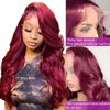 MISSJAY Burgundy Lace Front Wigs Human Hair 22 Inch Body Wave Lace Front Wigs Human Hair13x4 Hd Lace Front Wigs Human Hair Wine Red 180 Density Glueless HD Lace Frontal Wigs Human Hair
