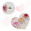 SUNMALL 36 pcs Little Girl Adjustable Rhinestone Gem Rings in Box, Children Kids Jewelry Rings Set with Heart Shape Display Case, Girl Pretend Play and Dress up Rings for Kids