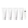 Jadsy Creations - (4pcs per pack) 200ml WHITE Empty Cosmetic Tubes with free Syringe Soft Tubes Container Bottle Vial Jar with Flip Cap Storage for Shower Gel Body Lotion Cleanser Shampoo 200ml WHITE