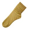 CENAST 2 Pairs Women's Novelty Glitter Ankle Socks Casual Ladies Bright Retro Sox Piles Sock Gold