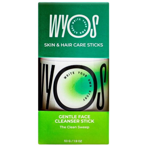 WYOS Face Cleanser Stick 3 Pack, Travel Friendly Leak Free, Vegan, Cruelty Free, Sulfate Free, Paraben Free, Sensitive Skin Makeup Remover Hydrating Glycerin Enriched Facial Wash for Women and Men