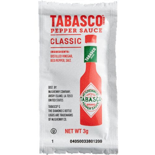 Tabasco Hot Sauce Packets - 3 gram (Pack of 50)