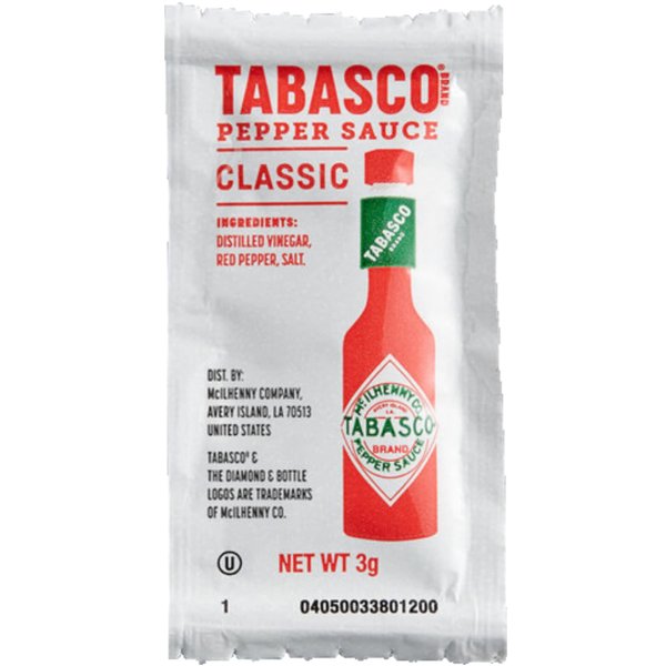 Tabasco Hot Sauce Packets - 3 gram (Pack of 50)
