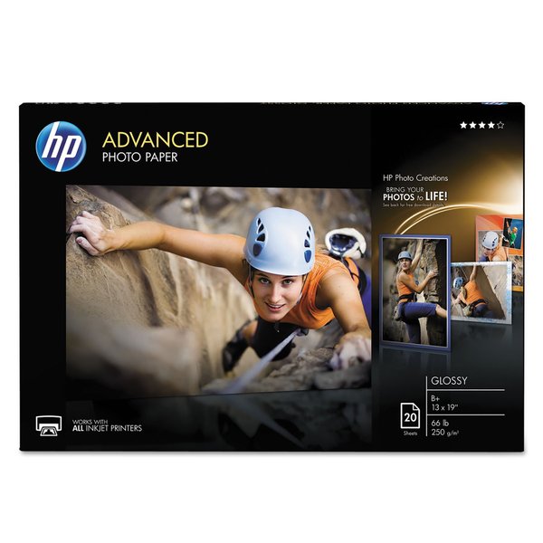 HP Advanced Photo Paper, Glossy, 13x19 in, 20 sheets (CR696A),White
