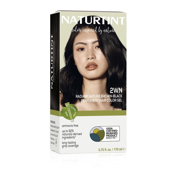 Naturtint Permanent Hair Color 2WN Radiant Nature Brown Black (Pack of 1), Ammonia Free, Vegan, Cruelty Free, up to 100% Gray Coverage, Long Lasting Results (Packaging may vary)