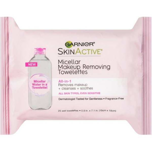 Garnier SkinActive Micellar Facial Cleanser & Makeup Remover Wipes, Gentle for All Skin Types (25 Wipes), 2 Count (Packaging May Vary)