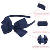 MEEDEE Navy Bow Headband for Girls Grosgrain Ribbon Hair Hoop Headband for Toddlers Kids Party Decoration Cosplay Costume Headwear Makeup Handmade Hair Band