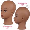 NEWSHAIR 21 Inch Bald Mannequin Head with Eyelash Female Wig Head Professional Cosmetology for Wig Making and Display Hat Helmet Glasses or Masks Display Head Model with Free T-Pins (Dark Brown)