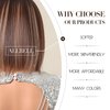 Allbell Bob Wigs for Black Women Short Brown Bob Wig with Blonde Bangs Highlights Natural Looking Synthetic Wig for Daily Use