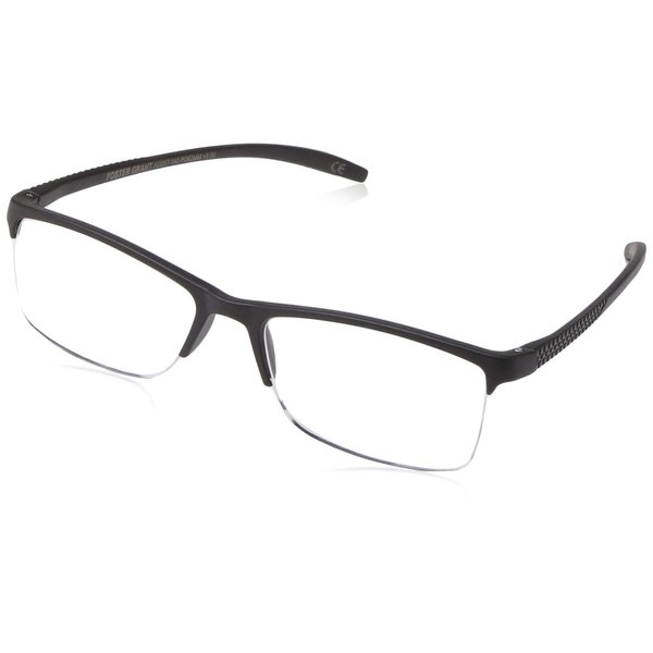 Foster Grant mens Paolo Square Glasses Reading Glasses, Black, 59 mm US