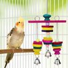 Litewoo Bird Parrot Parakeet Toys, Colorful Bite Wood Swing Toy for Small Medium Parakeet Cockatiel Budgie Cockatoo Macaw Conure Parrot（C）
