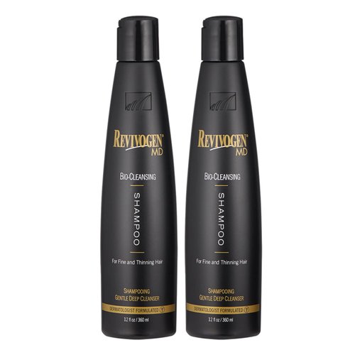 Revivogen MD Bio-Cleansing Shampoo for Thinning Hair, DHT Blocker Shampoo, Hair Loss Shampoo, Shampoo Thinning Hair, Soothes Scalp, Routine Shampoo for Women/Men Hair Loss, Hair Shampoo, 12oz, 2pk