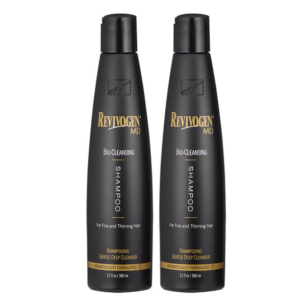 Revivogen MD Bio-Cleansing Shampoo for Thinning Hair, DHT Blocker Shampoo, Hair Loss Shampoo, Shampoo Thinning Hair, Soothes Scalp, Routine Shampoo for Women/Men Hair Loss, Hair Shampoo, 12oz, 2pk