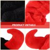 LALAFINA 2Pcs Facial Spa Headbands, Plush Devil Hair Band Face Wash Headband Soft Elastic Makeup Hairbands for Shower Face Washing (Black, Red)
