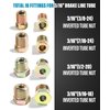 YAKEFLY 32PCS Brake Line Fittings,Brass Brake Line Fittings Kit,Metric Brake Line Invert Flare Fittings Brake Line Fittings Assortment,Brake Line Fitting Kit for 3/16" and 1/4" Inverted Flares