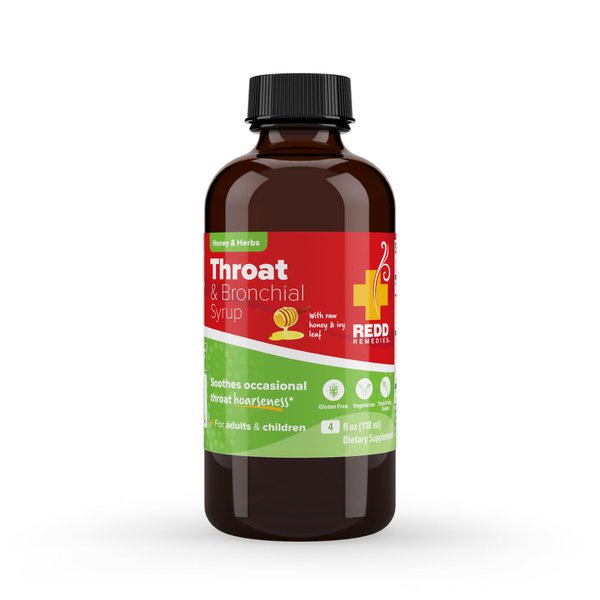 Redd Remedies, Throat & Bronchial Syrup, Natural Cough Suppressant