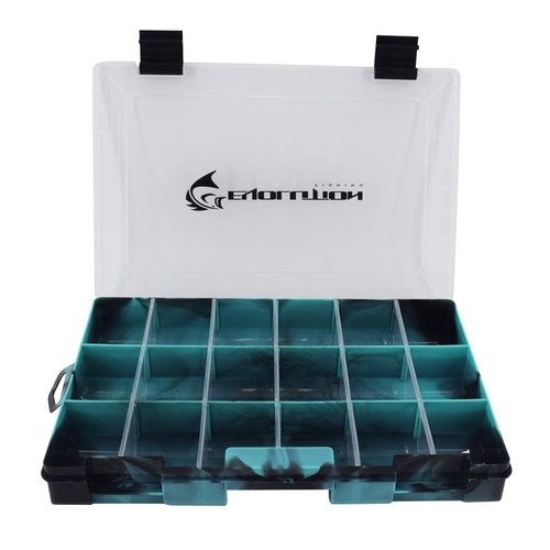 Evolution Outdoor 3600 Drift Series Fishing Tackle Tray – Seafoam Green, Colored Tackle Box Organizer with Removable Compartments, Clear Lid, 2 Latch Closure, Utility Box Storage