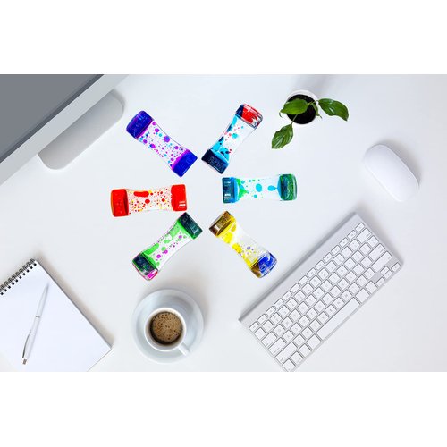 OCTTN Liquid Motion Bubbler Timer Sensory Toys for Relaxation, Water Timer Fidget Toy for All Age, Motion Bubble Toy Sensory Play for Office Home (Red & Yellow, 1 Pack)