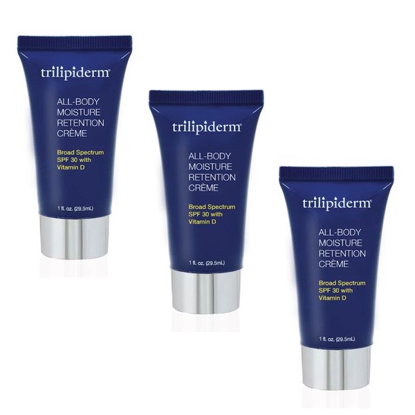 Trilipiderm All-Body Moisture Retention Créme 1oz x 3 + Broad Spectrum SPF 30 1oz x 3