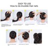 Zonon Bun Hair Nets Invisible Elastic Edge Mesh and U Shaped Pins Set, 50Pcs Individual Package Invisible Hair Nets, 40Pcs U Shaped Pins for Ballet Bun, Sleeping, Women and Wig (Light Brown)